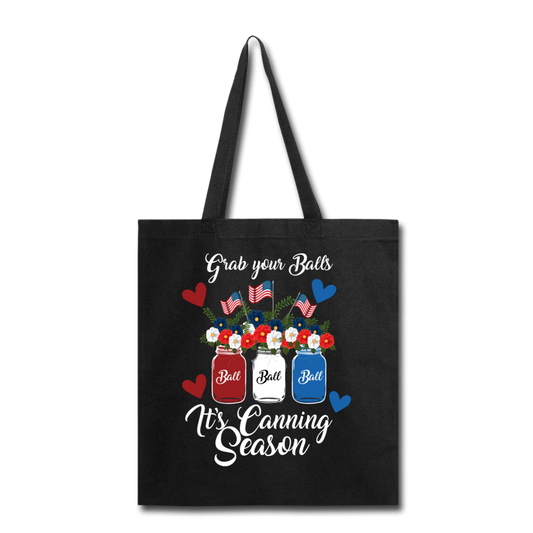 Grab Your Balls - Flowers - Tote Bag - black