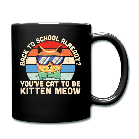 Back To School - Cat - Full Color Mug - black