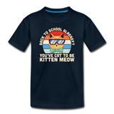 Back To School - Cat - Kids' Premium T-Shirt - deep navy