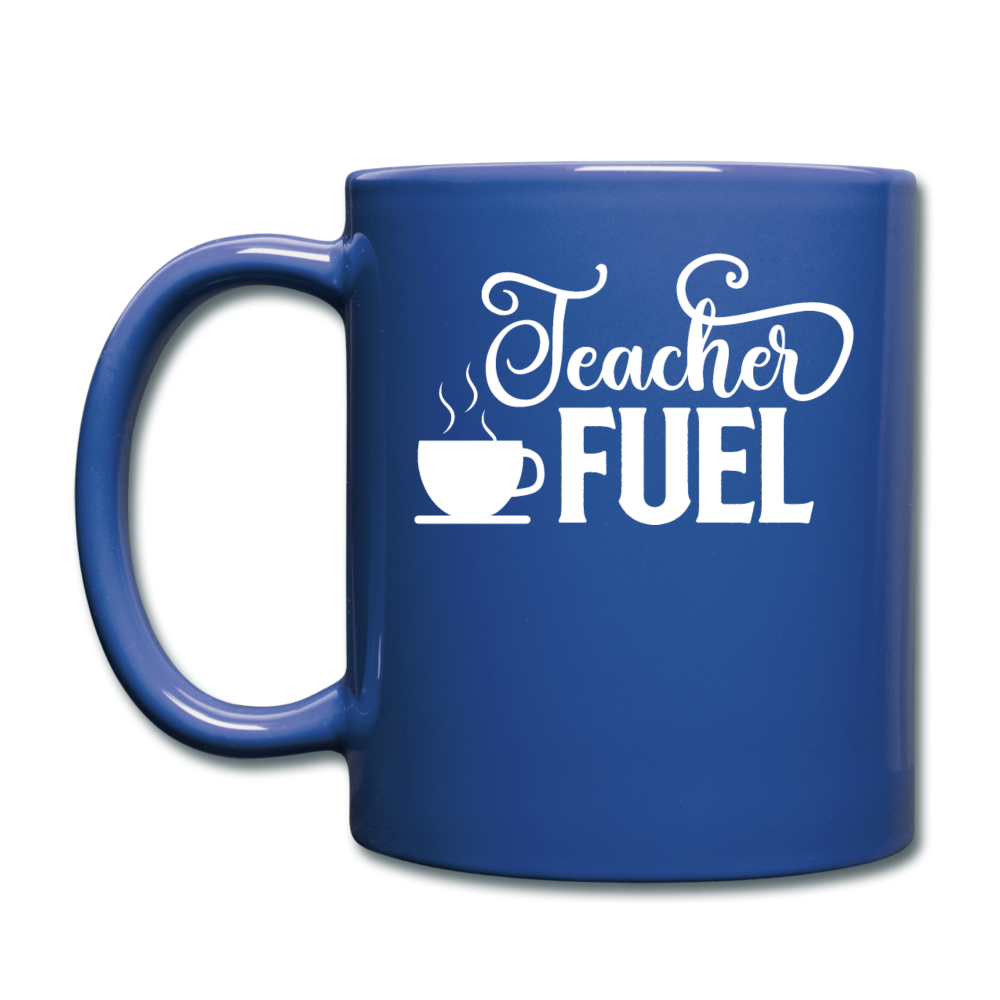 Teacher Fuel - v1 - White - Full Color Mug - royal blue