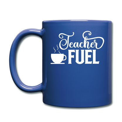 Teacher Fuel - v1 - White - Full Color Mug - royal blue