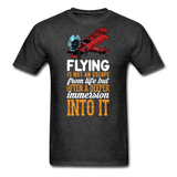 Flying Is Not An Escape From Life - Unisex Classic T-Shirt - heather black