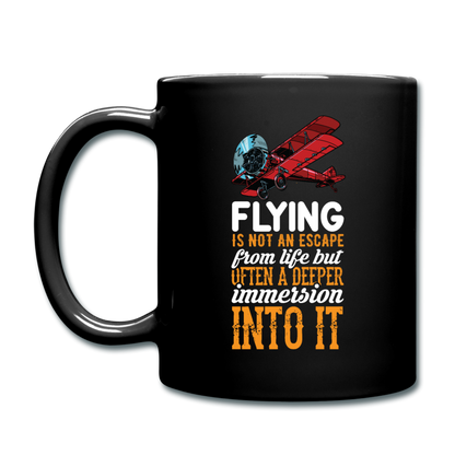 Flying Is Not An Escape From Life - Full Color Mug - black