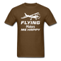 Flying Makes Me Happy - White - Unisex Classic T-Shirt - brown