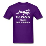 Flying Makes Me Happy - White - Unisex Classic T-Shirt - purple