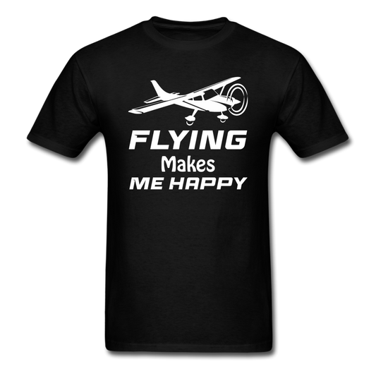 Flying Makes Me Happy - White - Unisex Classic T-Shirt - black