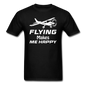 Flying Makes Me Happy - White - Unisex Classic T-Shirt - black