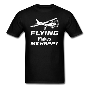 Flying Makes Me Happy - White - Unisex Classic T-Shirt - black