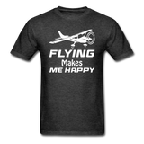 Flying Makes Me Happy - White - Unisex Classic T-Shirt - heather black
