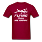 Flying Makes Me Happy - White - Unisex Classic T-Shirt - dark red