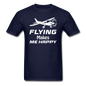 Flying Makes Me Happy - White - Unisex Classic T-Shirt - navy