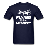 Flying Makes Me Happy - White - Unisex Classic T-Shirt - navy