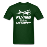 Flying Makes Me Happy - White - Unisex Classic T-Shirt - forest green