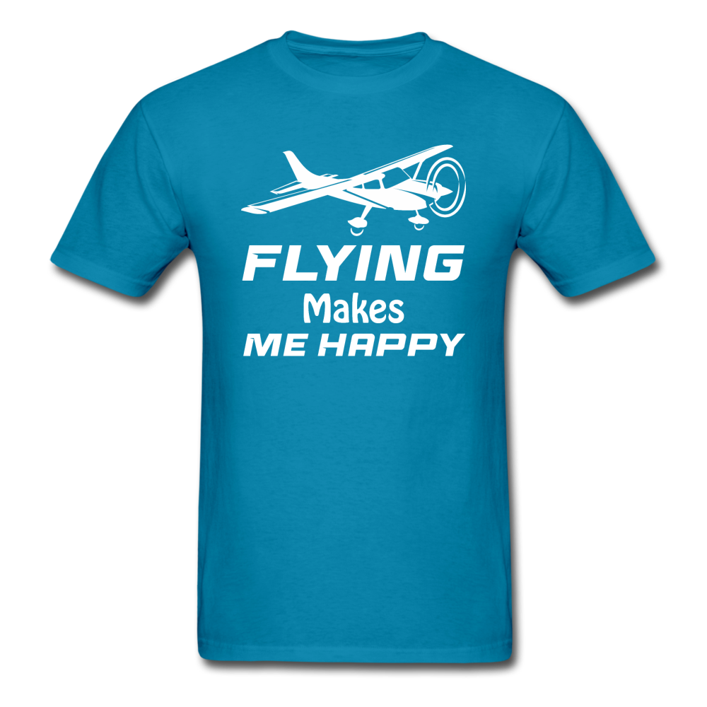 Flying Makes Me Happy - White - Unisex Classic T-Shirt - turquoise