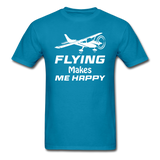 Flying Makes Me Happy - White - Unisex Classic T-Shirt - turquoise