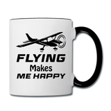 Flying Makes Me Happy - Black - Contrast Coffee Mug - white/black
