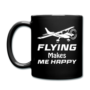 Flying Makes Me Happy - White - Full Color Mug - black