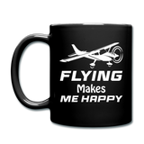 Flying Makes Me Happy - White - Full Color Mug - black