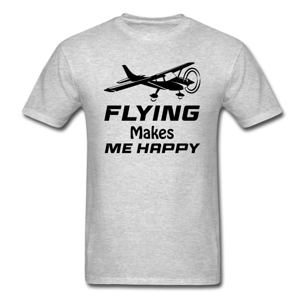 Flying Makes Me Happy - Black - Unisex Classic T-Shirt - heather gray