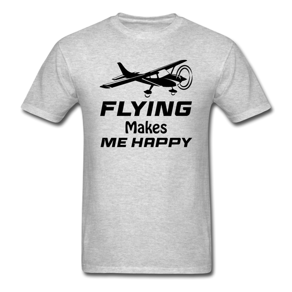 Flying Makes Me Happy - Black - Unisex Classic T-Shirt - heather gray