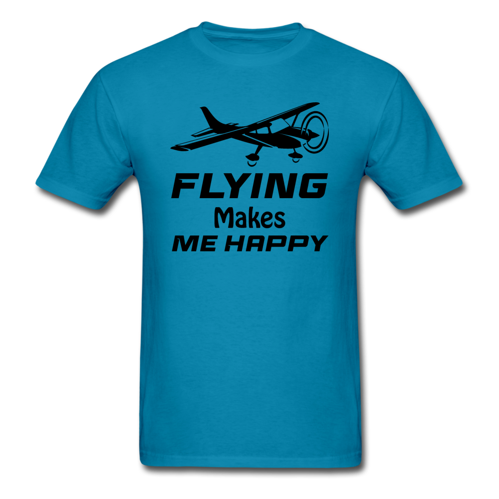 Flying Makes Me Happy - Black - Unisex Classic T-Shirt - turquoise