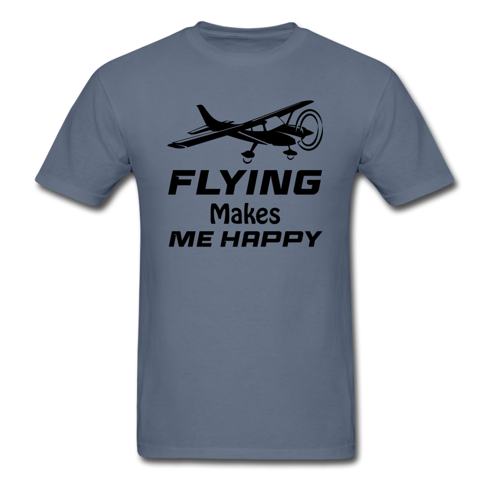 Flying Makes Me Happy - Black - Unisex Classic T-Shirt - denim