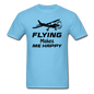 Flying Makes Me Happy - Black - Unisex Classic T-Shirt - aquatic blue