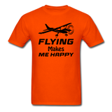 Flying Makes Me Happy - Black - Unisex Classic T-Shirt - orange