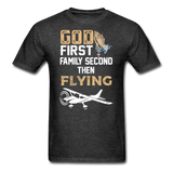 God First, Family, Flying - Unisex Classic T-Shirt - heather black
