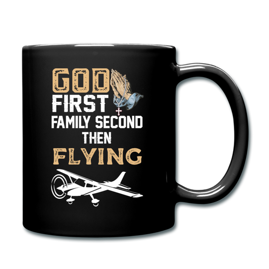 God First, Family, Flying - Full Color Mug - black