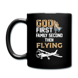 God First, Family, Flying - Full Color Mug - black
