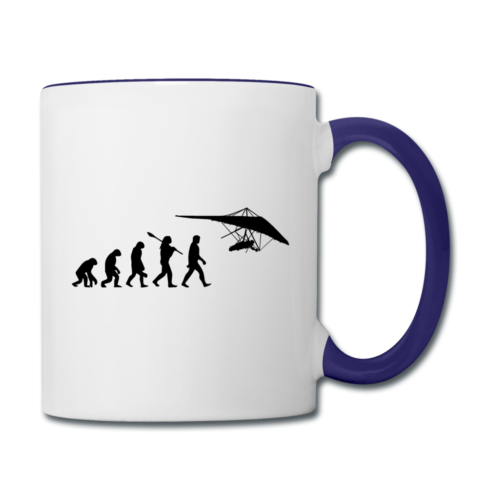 Hang Gliding Evolution - Black - Contrast Coffee Mug - white/cobalt blue