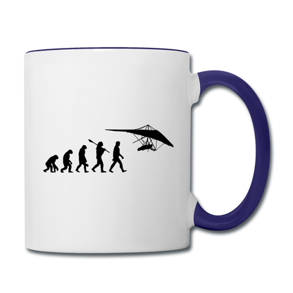 Hang Gliding Evolution - Black - Contrast Coffee Mug - white/cobalt blue