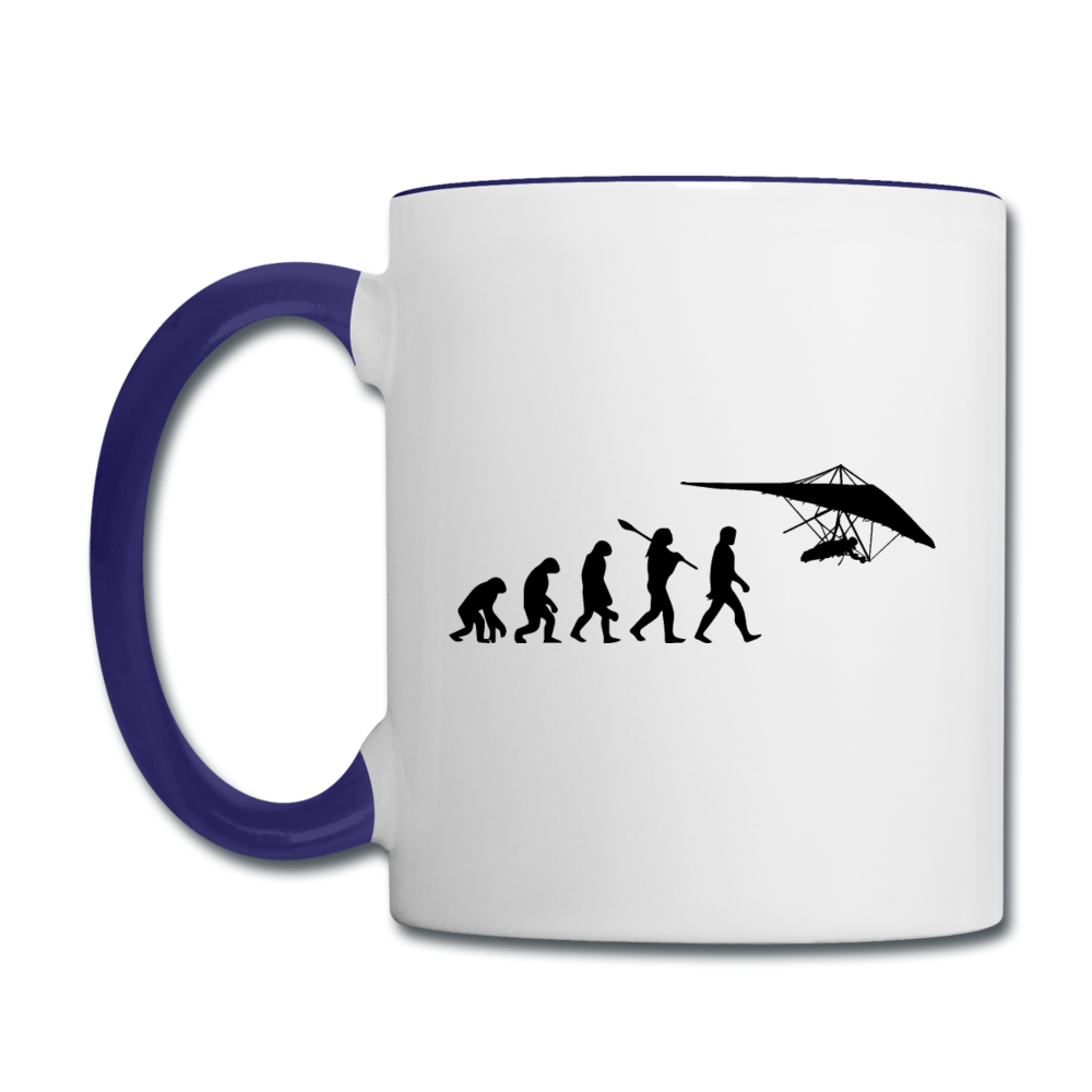 Hang Gliding Evolution - Black - Contrast Coffee Mug - white/cobalt blue