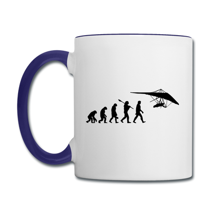 Hang Gliding Evolution - Black - Contrast Coffee Mug - white/cobalt blue