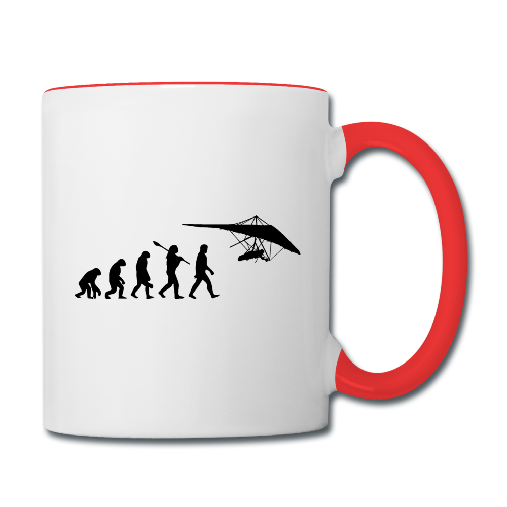 Hang Gliding Evolution - Black - Contrast Coffee Mug - white/red