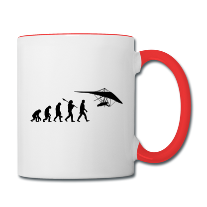 Hang Gliding Evolution - Black - Contrast Coffee Mug - white/red