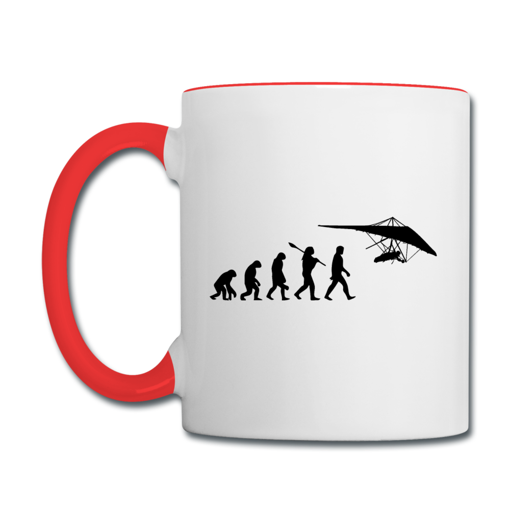 Hang Gliding Evolution - Black - Contrast Coffee Mug - white/red