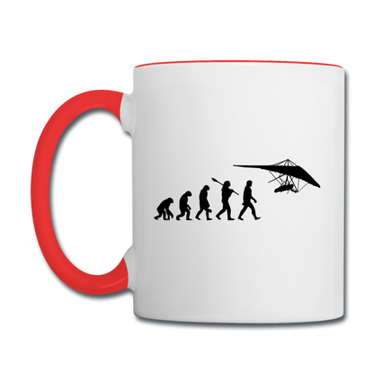 Hang Gliding Evolution - Black - Contrast Coffee Mug - white/red