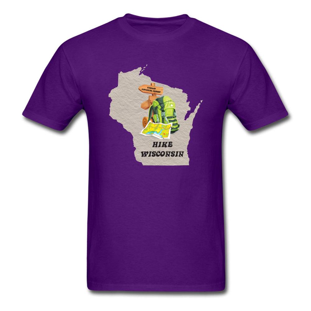 Hike Wisconsin - State - Backpack - Unisex Classic T-Shirt - purple