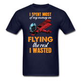 Spent Most Money - Flying - Unisex Classic T-Shirt - navy