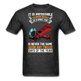 Impossible To Grow Weary - Biplane - Unisex Classic T-Shirt - heather black