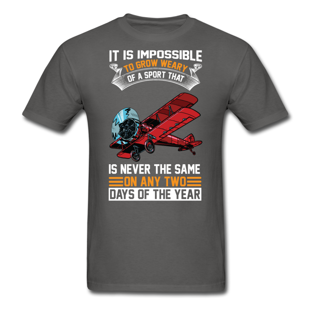 Impossible To Grow Weary - Biplane - Unisex Classic T-Shirt - charcoal