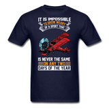 Impossible To Grow Weary - Biplane - Unisex Classic T-Shirt - navy