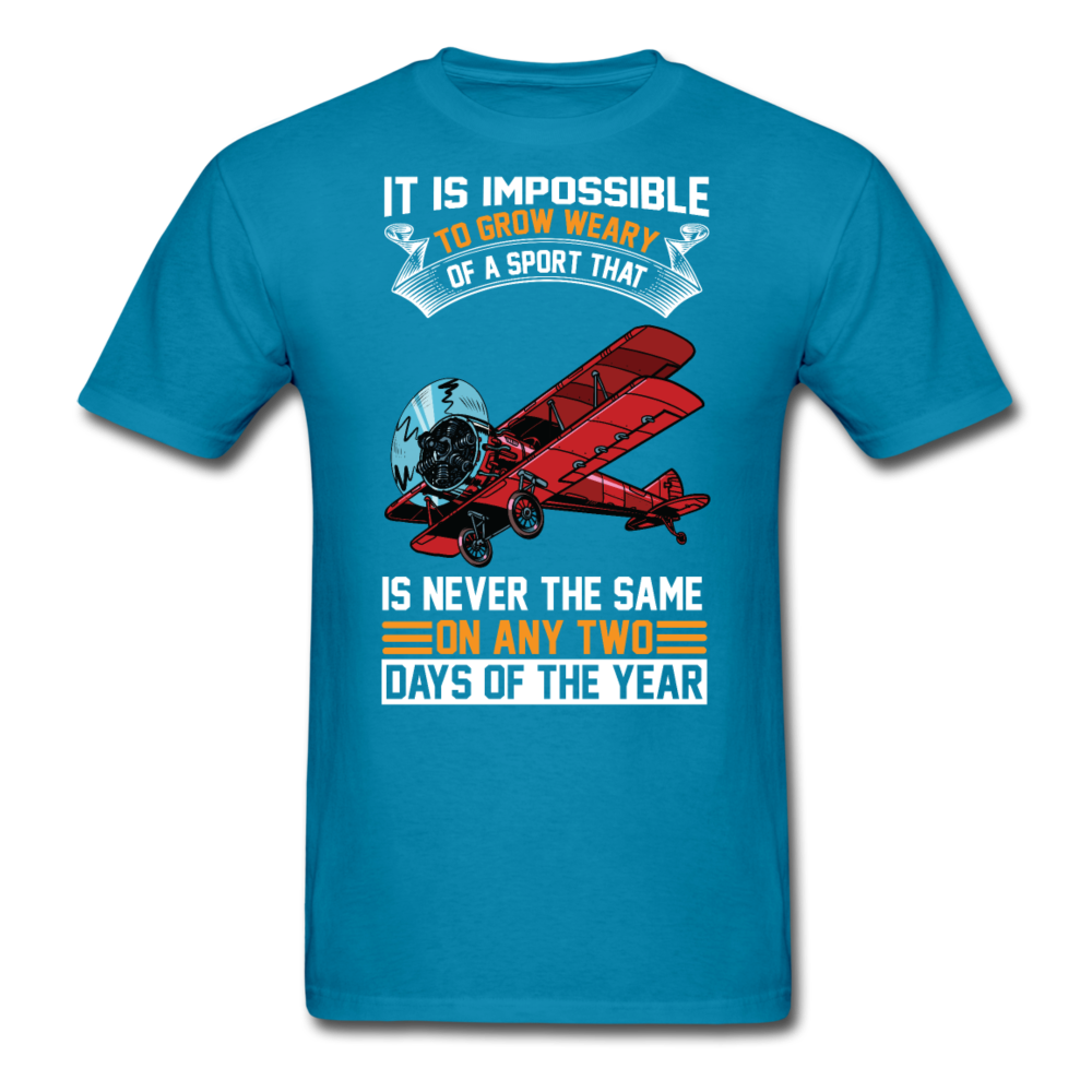 Impossible To Grow Weary - Biplane - Unisex Classic T-Shirt - turquoise