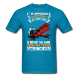 Impossible To Grow Weary - Biplane - Unisex Classic T-Shirt - turquoise