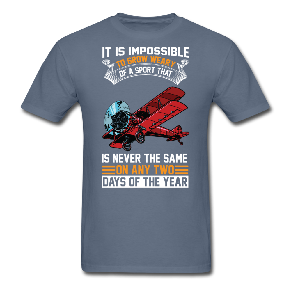 Impossible To Grow Weary - Biplane - Unisex Classic T-Shirt - denim