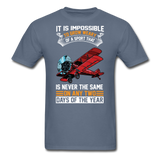 Impossible To Grow Weary - Biplane - Unisex Classic T-Shirt - denim
