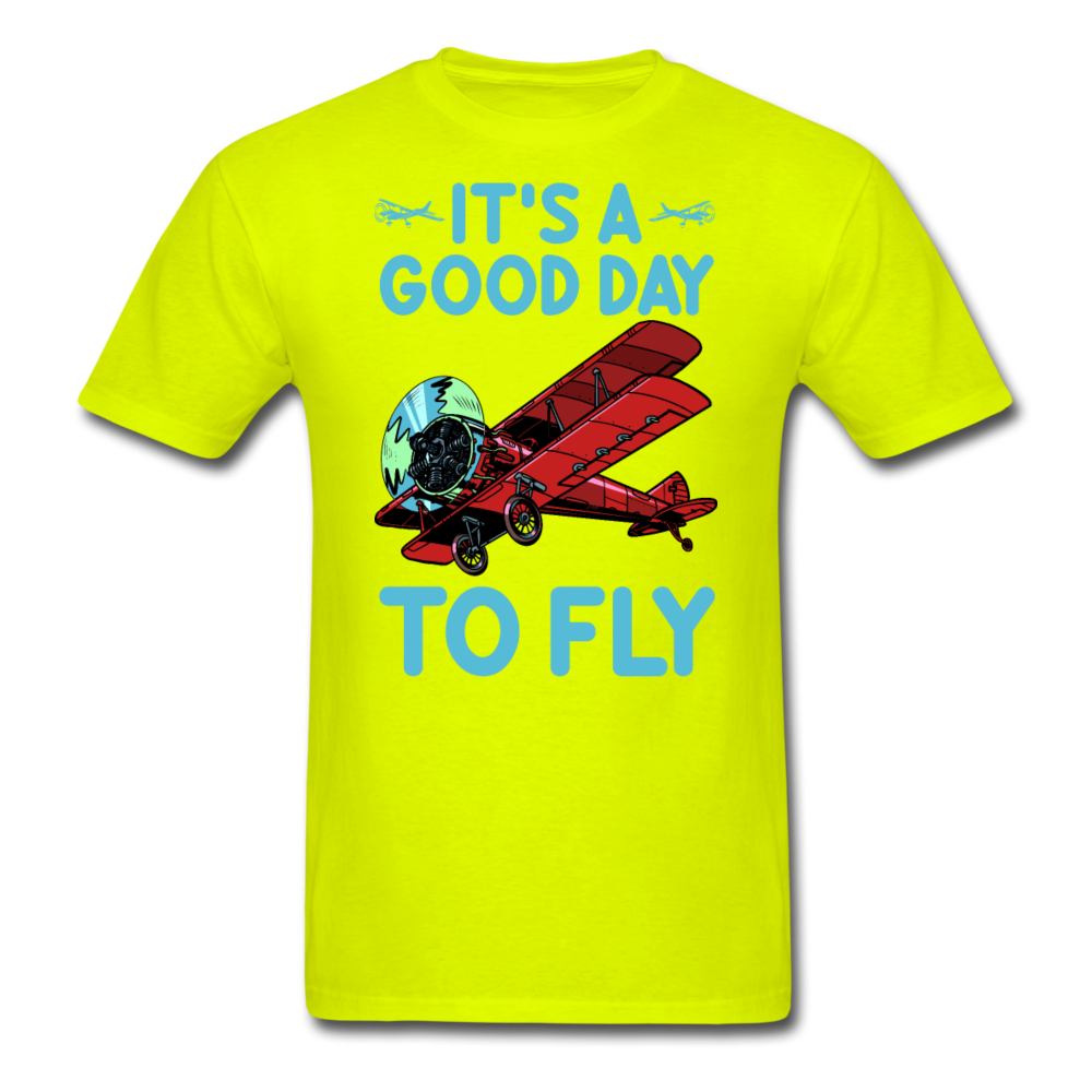 It's A Good Day To Fly - Biplane - Unisex Classic T-Shirt - safety green