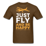 Just Fly And Be Happy - Unisex Classic T-Shirt - brown